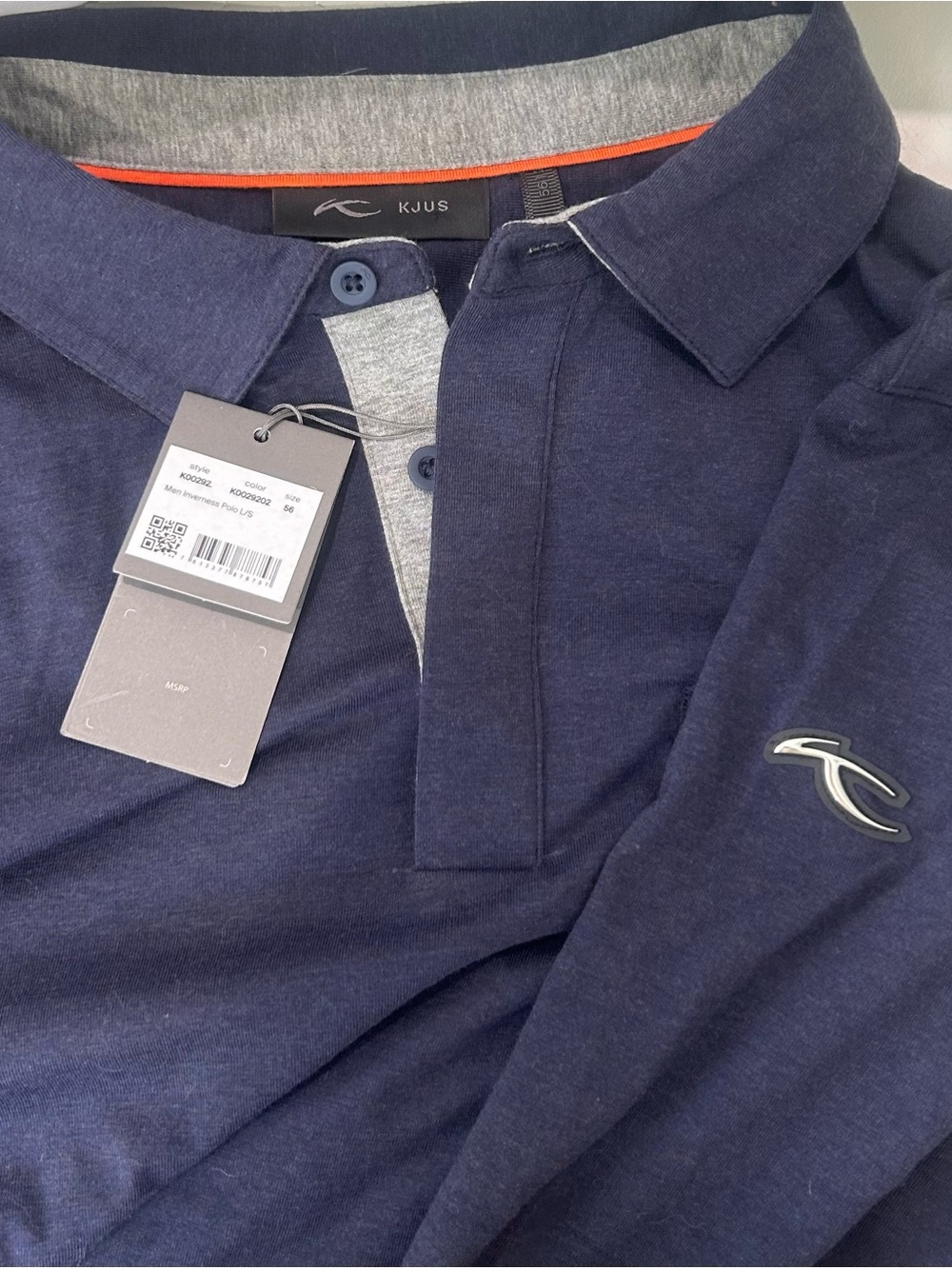 NEW $199 KJUS men’s Inverness cashmere blend polo shirt L/S Size 2XL XXL navy
